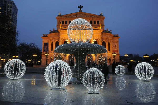 Decorações Natal Oper Alte Frankfurt — Fotografia de Stock