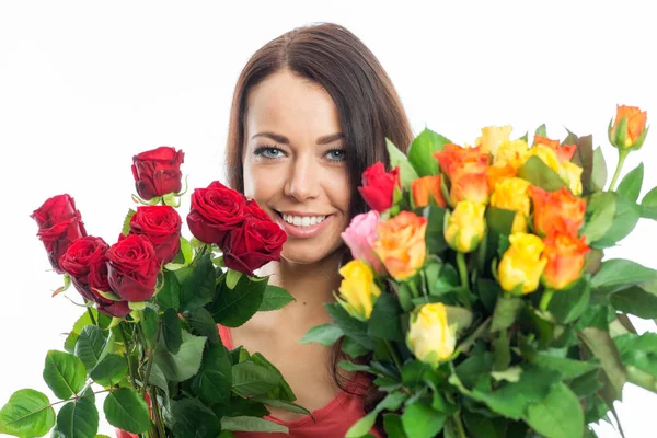 Young Woman Bouquets Stock Picture