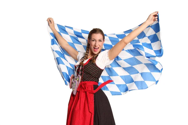 Bavorský Dirndl Vlajkou — Stock fotografie