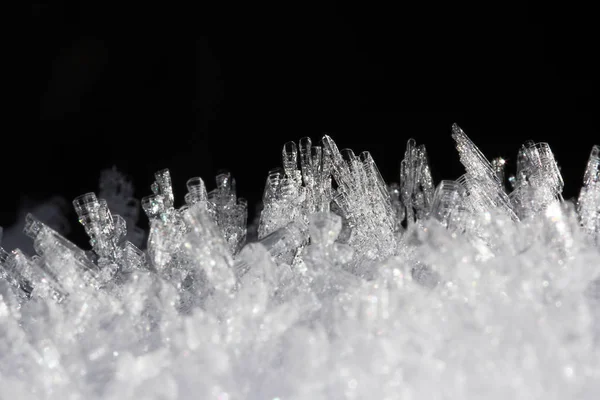 Крупним Планом Снігові Кристали — стокове фото