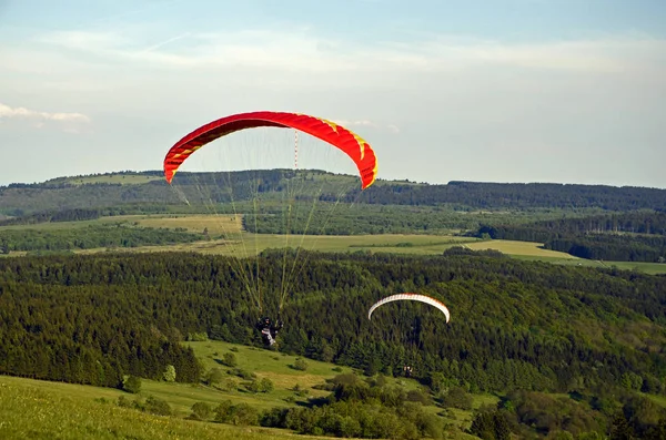 Paraglider Bij Wasserkuppe Rhoen — Stockfoto