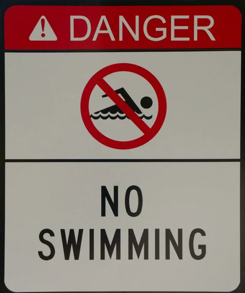 Segnale Avvertimento Nuoto Nuoto Vietato Segno Divieto Rosso Pericolo Allarme — Foto Stock