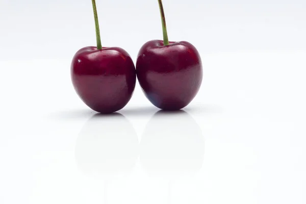 Fresh Red Cherries Background Close — Stock Photo, Image