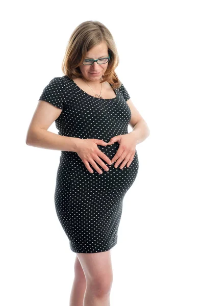 Femme Enceinte Formant Cœur — Photo