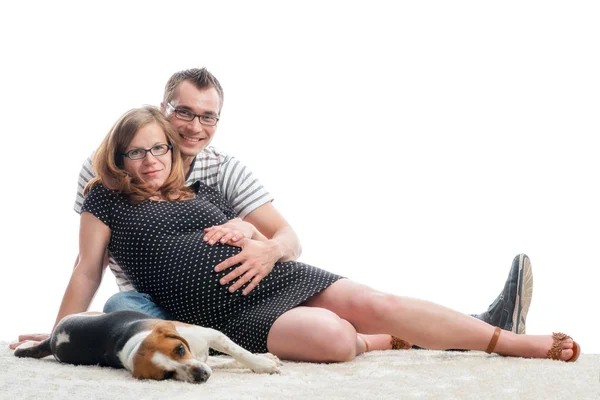 Беременные Родители Собакой — стоковое фото