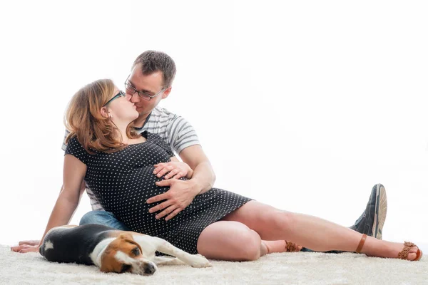 Беременные Родители Собакой — стоковое фото
