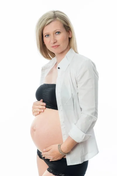 Detailní Portrét Těhotné Ženy — Stock fotografie