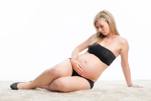 Retrato Primer Plano Mujer Embarazada — Foto de Stock
