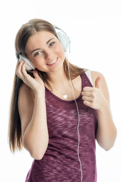 Junges Mädchen Mit Kopfhörern — Stockfoto