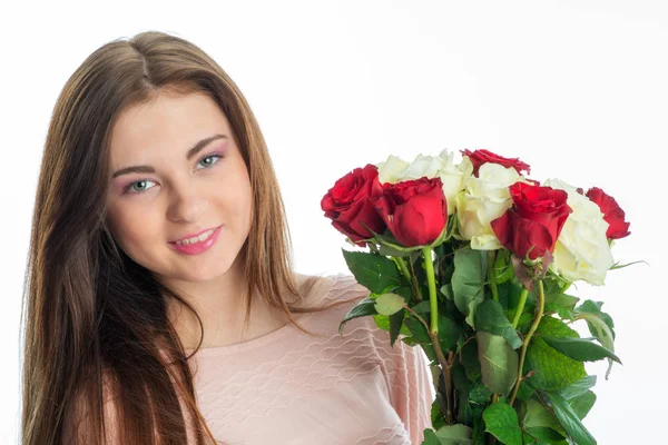 Young Girl Holding Bouquet — Stockfoto