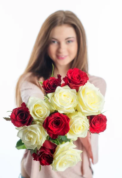 Giovane Ragazza Possesso Bouquet — Foto Stock