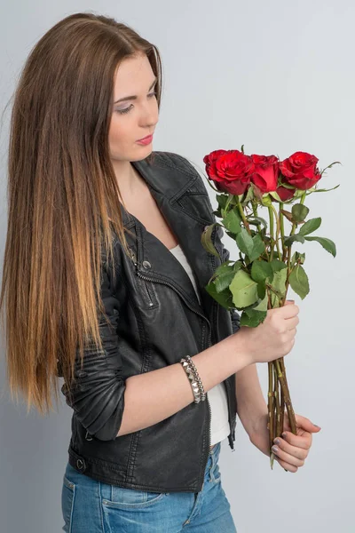 Kytice Růží Květin Rostlin — Stock fotografie