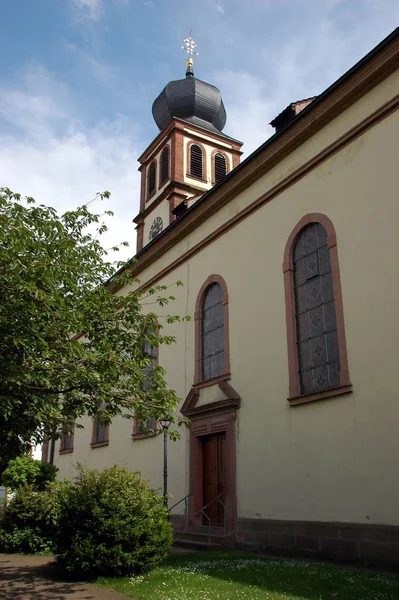 Vista Laterale Chiesa Cattolica Hagenbach — Foto Stock