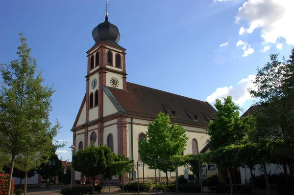 Kościół Katolicki Hagenbach Pfalz — Zdjęcie stockowe