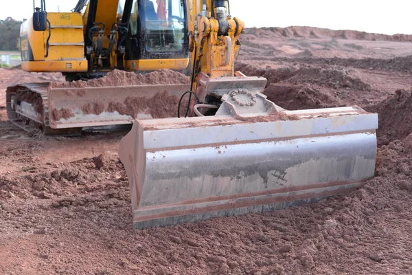 挖掘机 挖掘机桶 建筑工程 建筑业 道路建设 — 图库照片