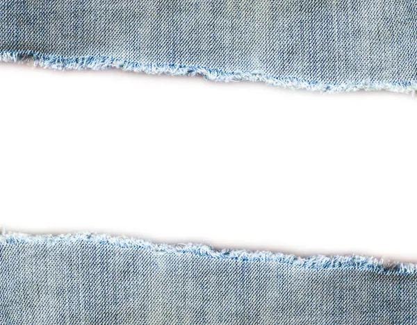 Jeans Textur Über Weißem Hintergrund — Stockfoto