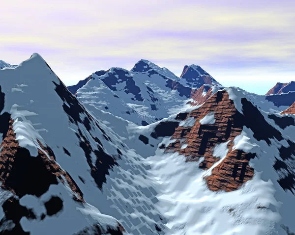 Wysokie Góry Alp Grafika Komputerowa — Zdjęcie stockowe