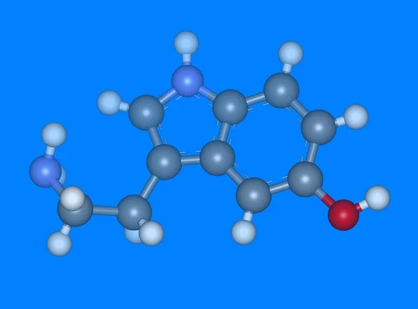 Neurotransmisor Serotonina Modelo Computadora —  Fotos de Stock