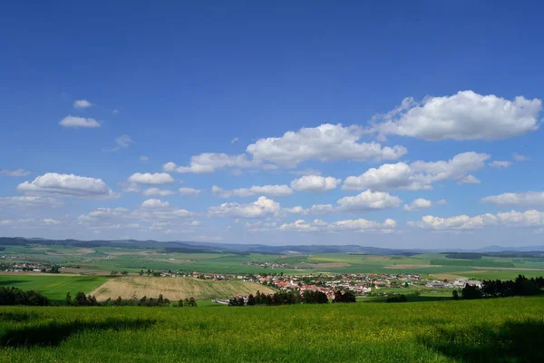 Landschaft Mit Feldern Und Dörfern — Stockfoto