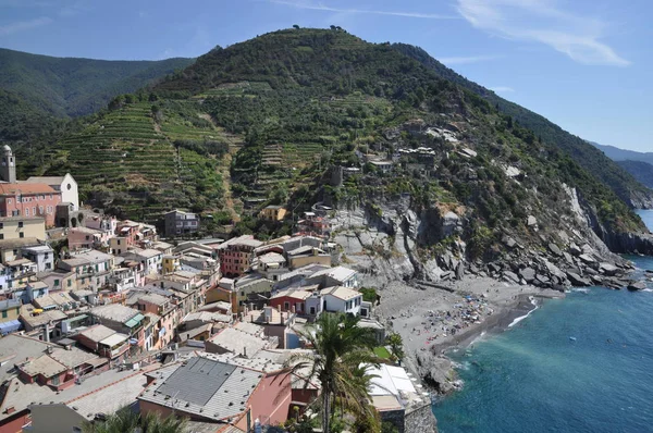 Vernazza Cinque Terre Liguri Kust Liguriska Kusten Nationalpark Spezia Riviera — Stockfoto