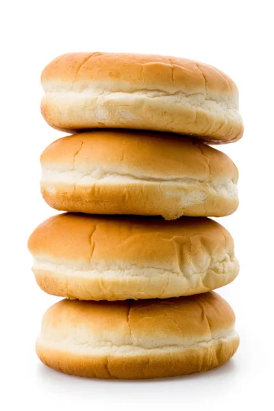 Burger Bun Fundo Branco Isolado — Fotografia de Stock