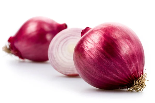 Sliced U200B U200Bred Onion White Ground — Foto Stock