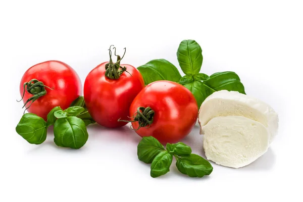 Mozzarella Pomidorowa Świeżą Bazylią — Zdjęcie stockowe