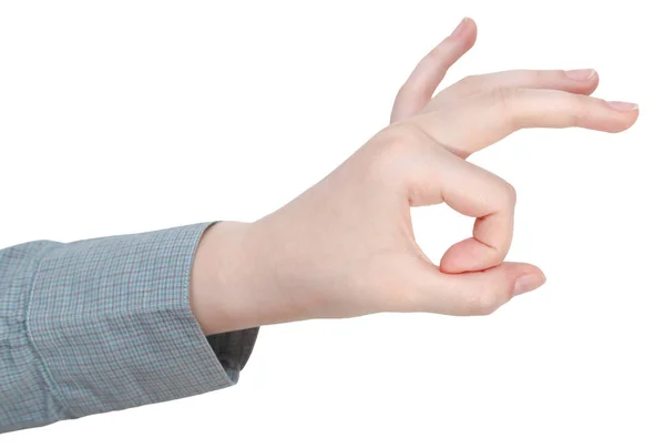 Σήμα Δάχτυλο Χειρονομία Χέρι Απομονώνονται Λευκό Φόντο — Φωτογραφία Αρχείου