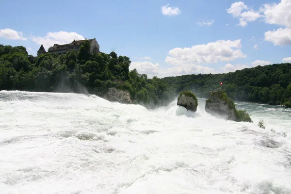 Rhine Falls Waterfall Located Switzerland Most Powerful Waterfall Europe — Stock Photo, Image