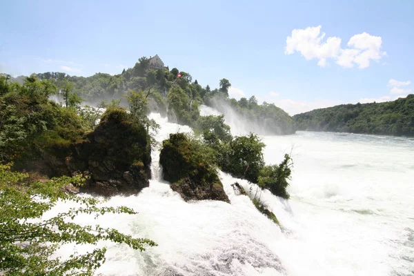Rijnwaterval Een Waterval Zwitserland Machtigste Waterval Van Europa — Stockfoto
