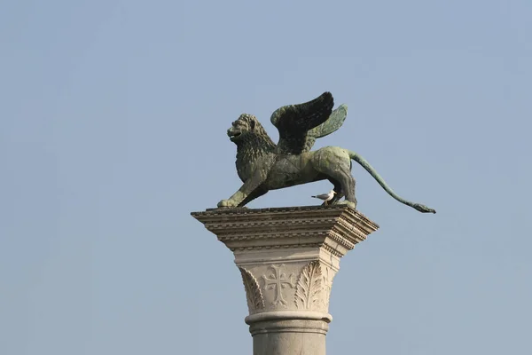 Vinged Lejon Piazza San Marco Venedig — Stockfoto