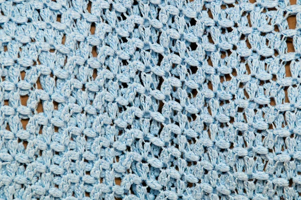 Grande Cobertor Afegão Malha Azul Preenche Quadro Desta Imagem Tornando — Fotografia de Stock
