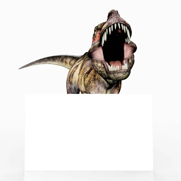 Компьютер Сгенерировал Иллюстрацию Динозавром Тираннозавром Рексом Знак Двора — стоковое фото