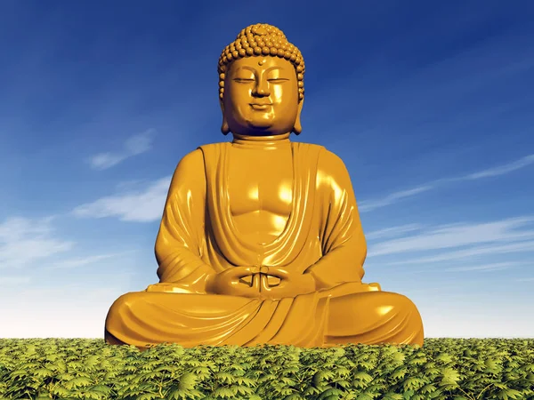 Computer Generato Illustrazione Una Statua Buddha — Foto Stock