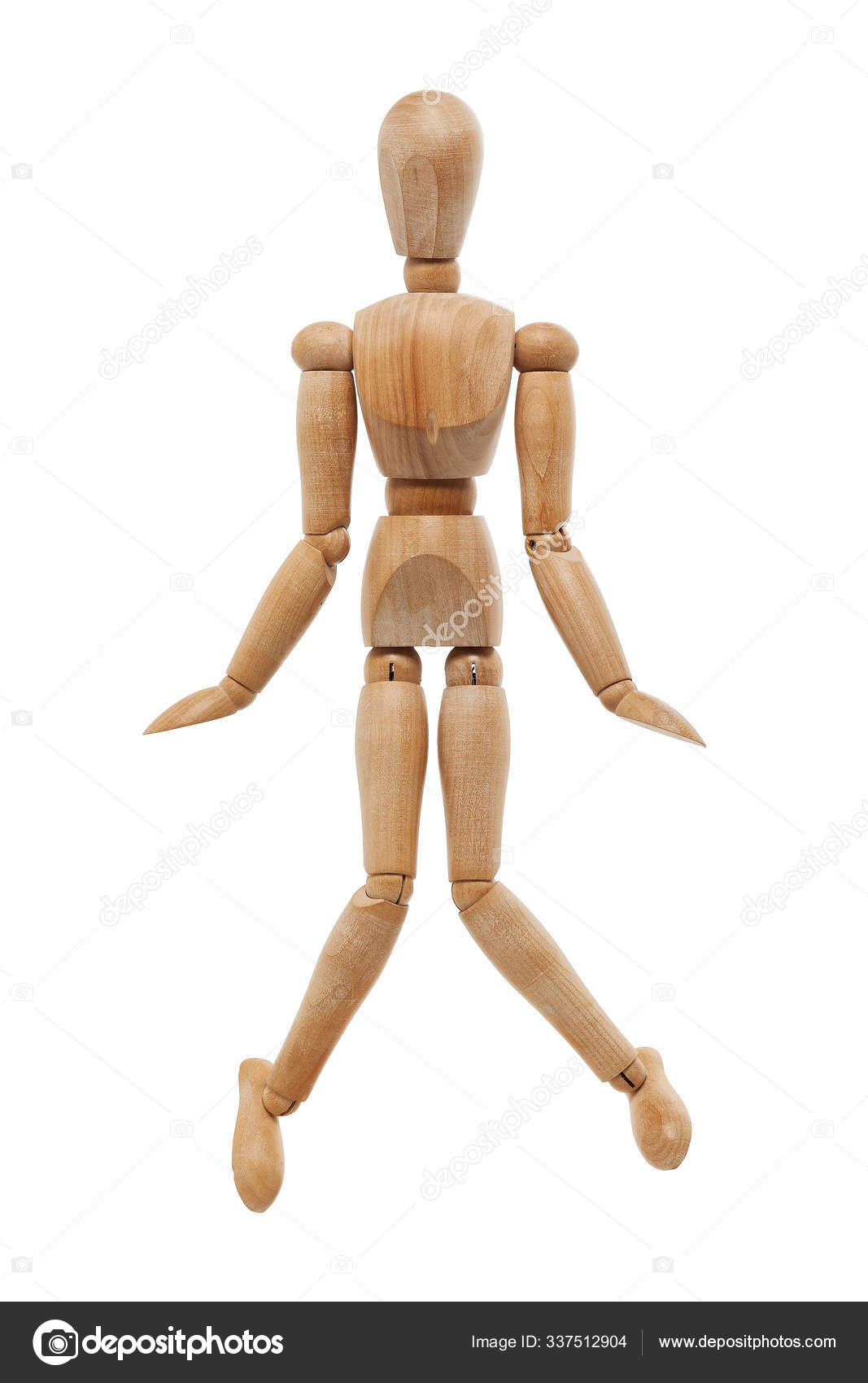 Wooden Mannequin With Walking Pose Stock Photo - Download Image