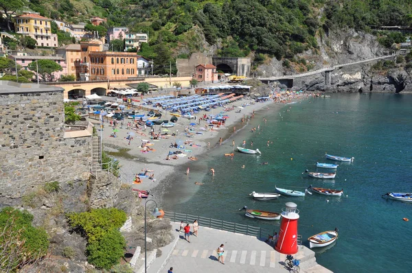 Monterosso Mare Cinque Terre Italy Pobřeží Ligurie Ligurské Pobřeží Pláž — Stock fotografie