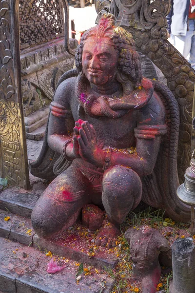 Uma Estátua Changu Narayan Temple Mais Velho Vale Kathmandu Nepal — Fotografia de Stock