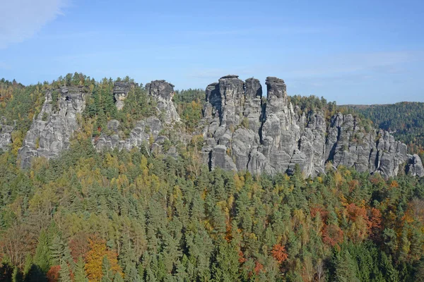 Πέτρες Χήνας Μικρή Χήνα Βράχος Βράχος Αναρρίχηση Φύση Τοπίο Rathen — Φωτογραφία Αρχείου