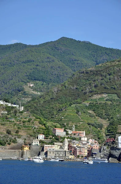 Vernazza Cinque Terre Italy Liguria Coast Ligurian Coast Village National — стоковое фото