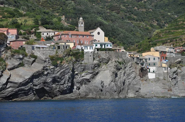 Wernazza Cinque Terre Włochy Liguria Wybrzeże Wybrzeże Liguryjskie Wieś Park — Zdjęcie stockowe