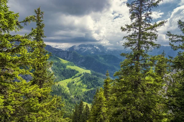 Vue Panoramique Sur Paysage Alpin Majestueux — Photo