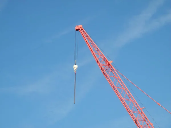 Vista Panorâmica Canteiro Obras Com Guindaste — Fotografia de Stock