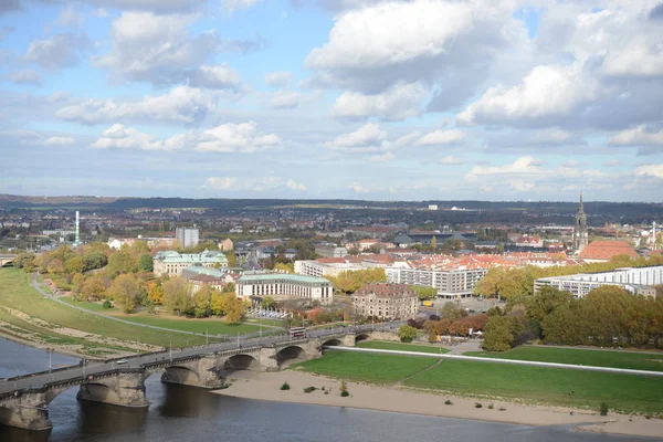 Elbe Dresden City Sachsen Deutschland City River Elbuf Deep — Stockfoto