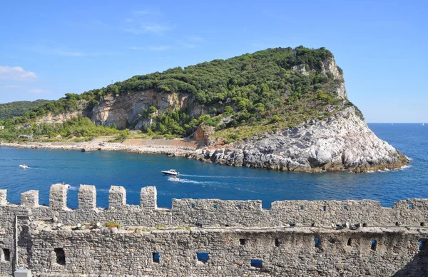 Isola Palmaria Portovenere Italien Porto Venere Burg Festung Burgmauer Ligurien — Stockfoto