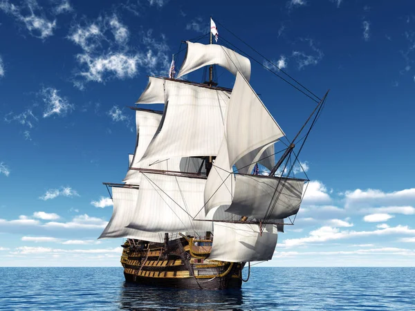 Illustrazione Generata Dal Computer Con Ammiraglia Britannica Hms Victory — Foto Stock