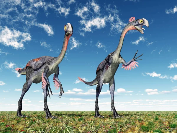 Computador Gerado Ilustração Com Gigantoraptor Dinossauro — Fotografia de Stock