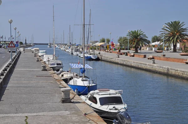 Canal Port Viareggio Italy Coast Tuscany Boat Boats Water Waters — Stock Photo, Image