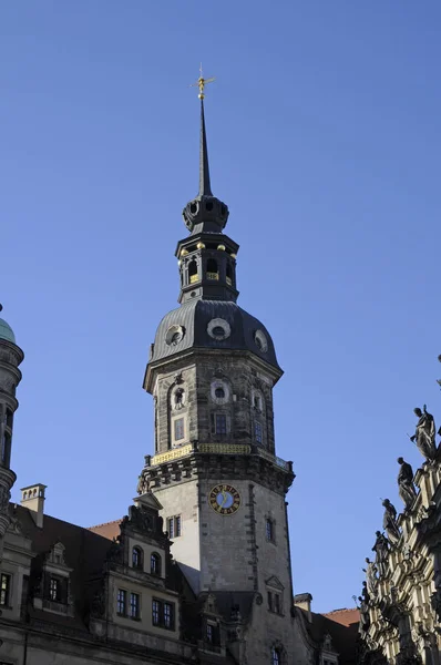 Castle Tower Castle Tower Resdenzschloss Dresden Saxony Germany Brd Architecture — стоковое фото