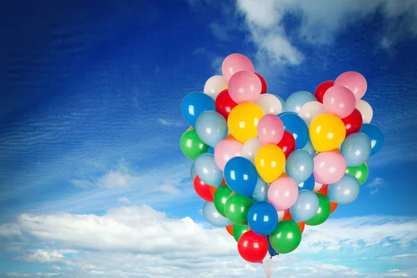 Kleurrijke Ballonnen Lucht — Stockfoto