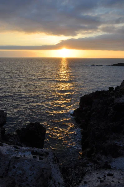 サンセット テネリフェ 大西洋 大西洋 夕暮れ 夕暮れ カラオ サルベージ カナリア諸島 スペイン — ストック写真